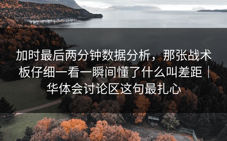 加时最后两分钟数据分析，那张战术板仔细一看一瞬间懂了什么叫差距｜华体会讨论区这句最扎心